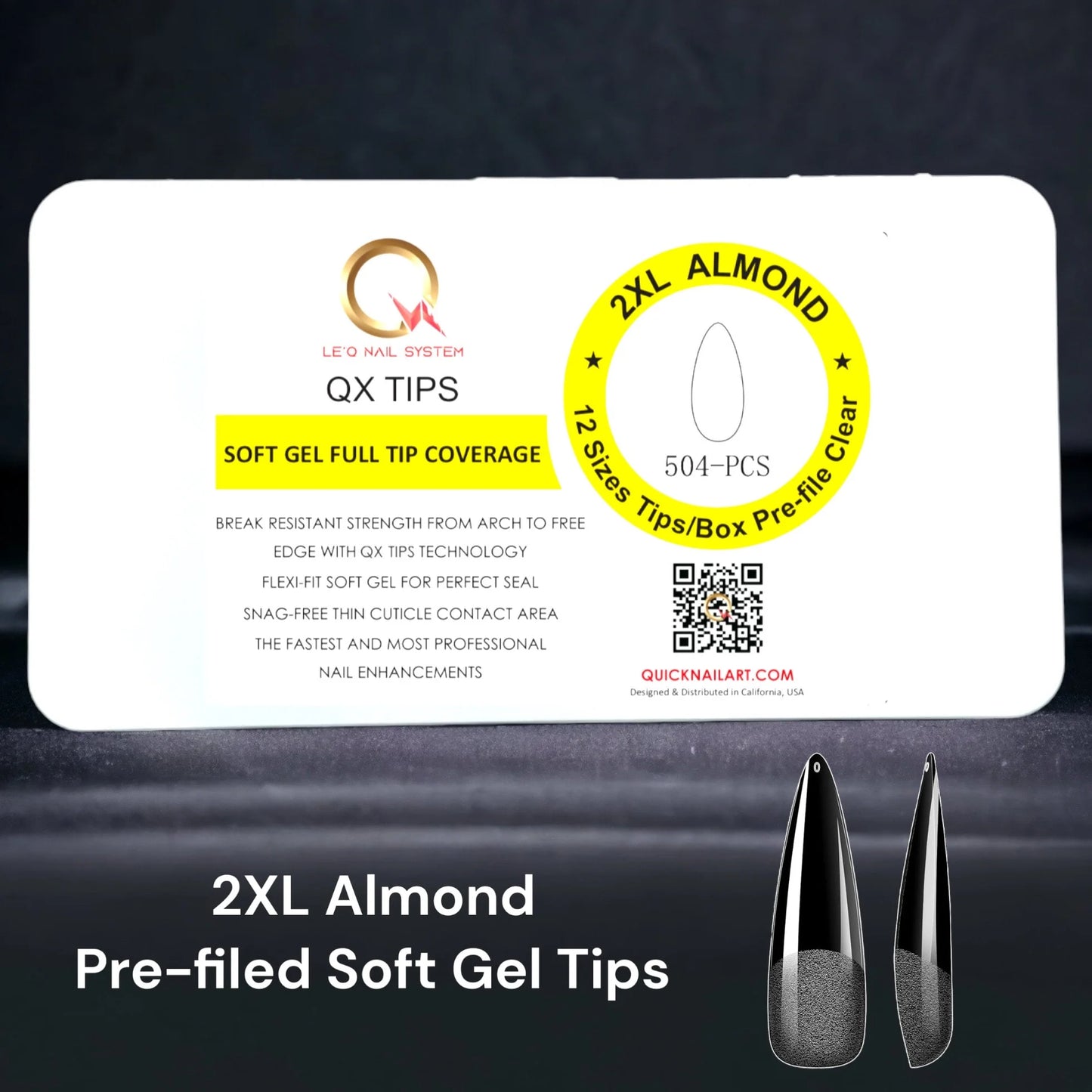 SALE 2XL Almond Soft-gel Tips Full Coverage/ Pre-file Clear. Buy 2 FREE 1