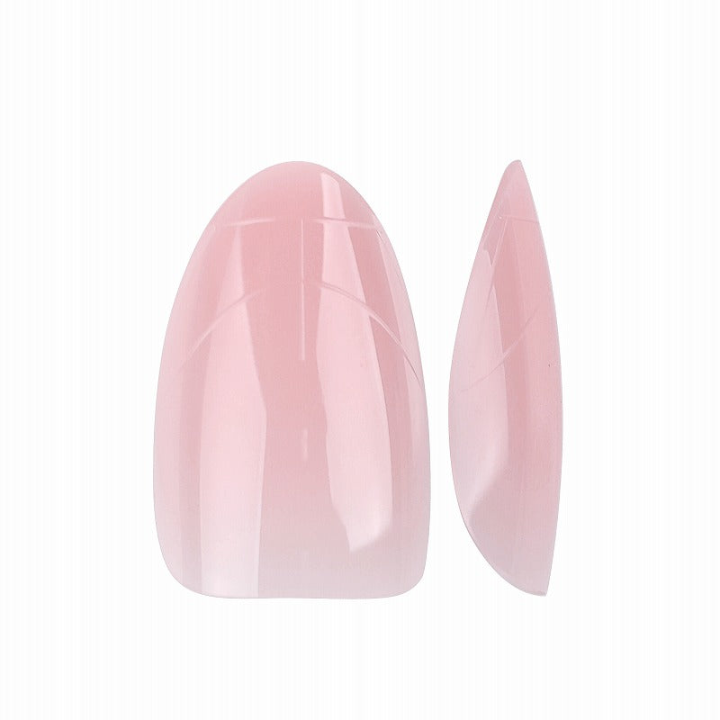 PRO QX TIPS-SHORT ALMOND - SAKURA PETALS -750 PCS- HALF MATTE- 15 SIZES - PRO GUIDE LINES- BUY 3 FREE 1
