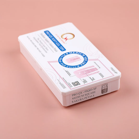 PRO QX TIPS- MEDIUM SQUARE-SAKURA PETALS-750 PCS- HALF MATTE- 15 SIZES - PRO GUIDE LINES- BUY 3 FREE 1 Copy Copy