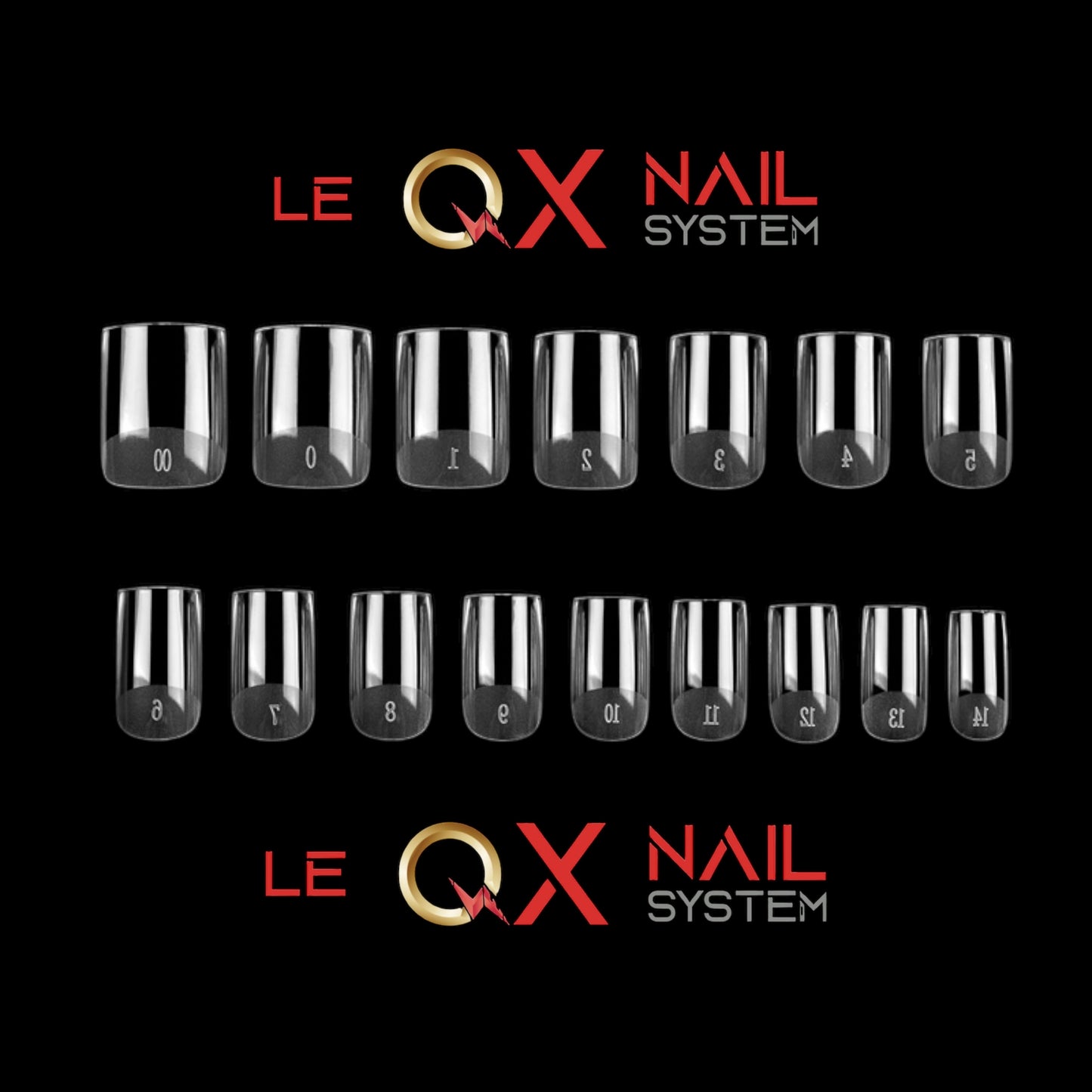 QX SOFT GEL TIPS - XS TAPERED SLEEK SQUARE - CLEAR - Full Coverage/ Prefile . Buy 3 FREE 1