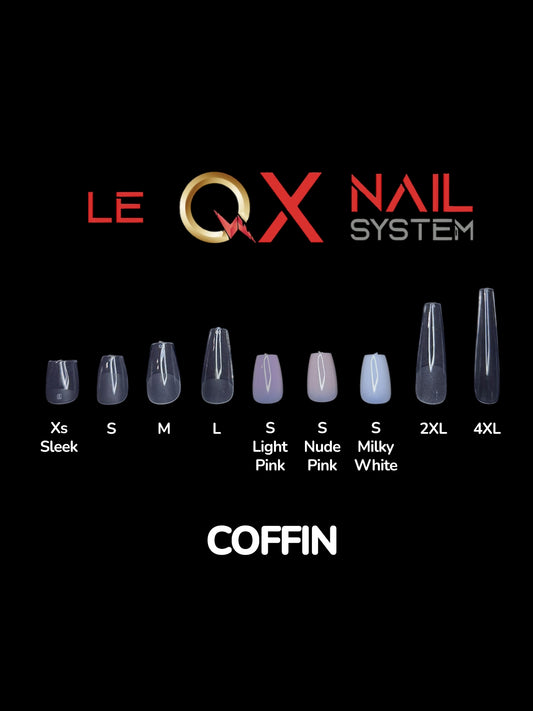 QX SOFT GEL TIPS – Nail Tips Combo (Oval + Coffin + Square + Almond) – Multi-Sizes & Colors