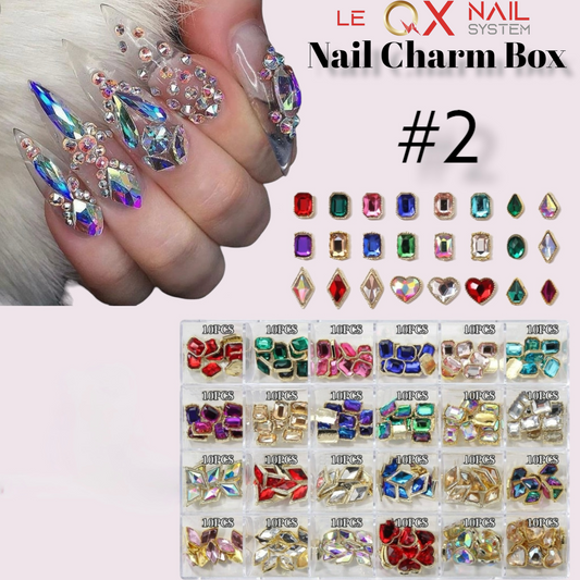 Nail Charm Box 240pcs/ PROMOTION Buy 1 box get 1 diamond glue tube no-wipe