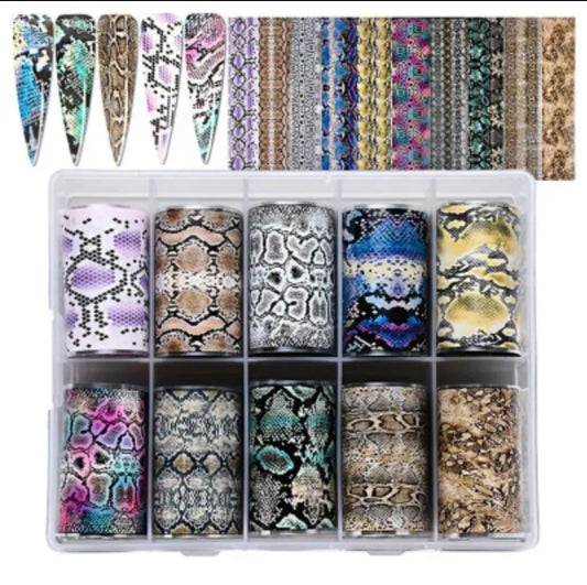 SNAKE SKIN FOIL TRANSFER PAPER BOX OF 10 STYLE
