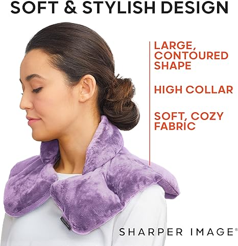 Heated Neck & Shoulder Wrap - Microwavable Warm & Cooling Plush Pad, Scented Aromatherapy