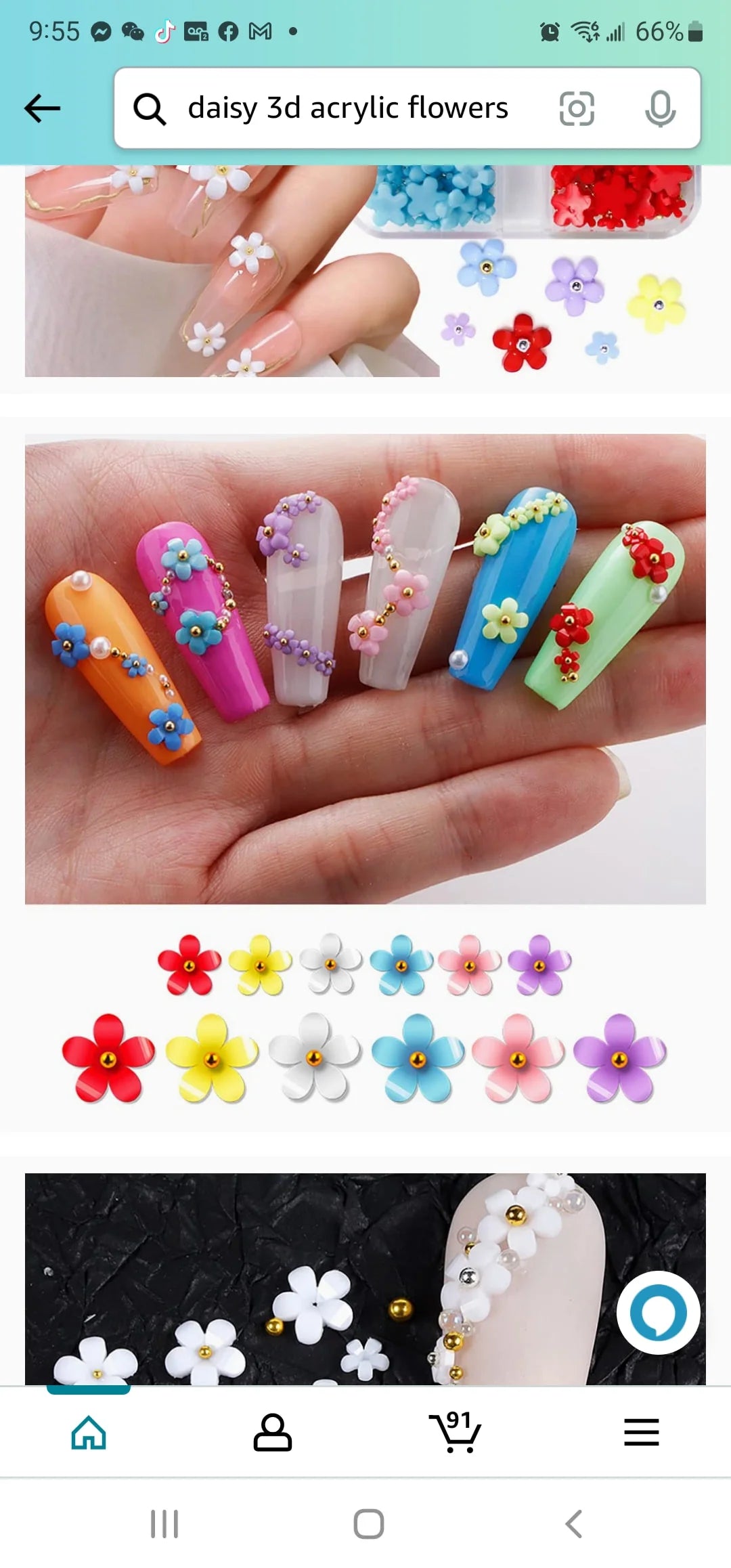 Daisy Mix size 3D flowers with beads/  Buy 5 free 1