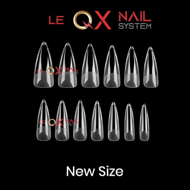 QX SOFT GEL TIPS - LONG STILETTO - Full Coverage/ Prefile Clear. Buy 3 FREE 1