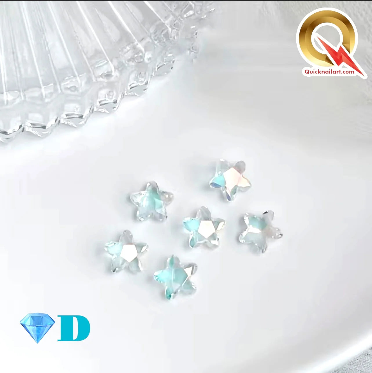 3D Aqua Crystals Gemstones