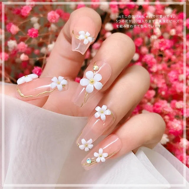 Daisy Mix size 3D flowers with beads/  Buy 5 free 1