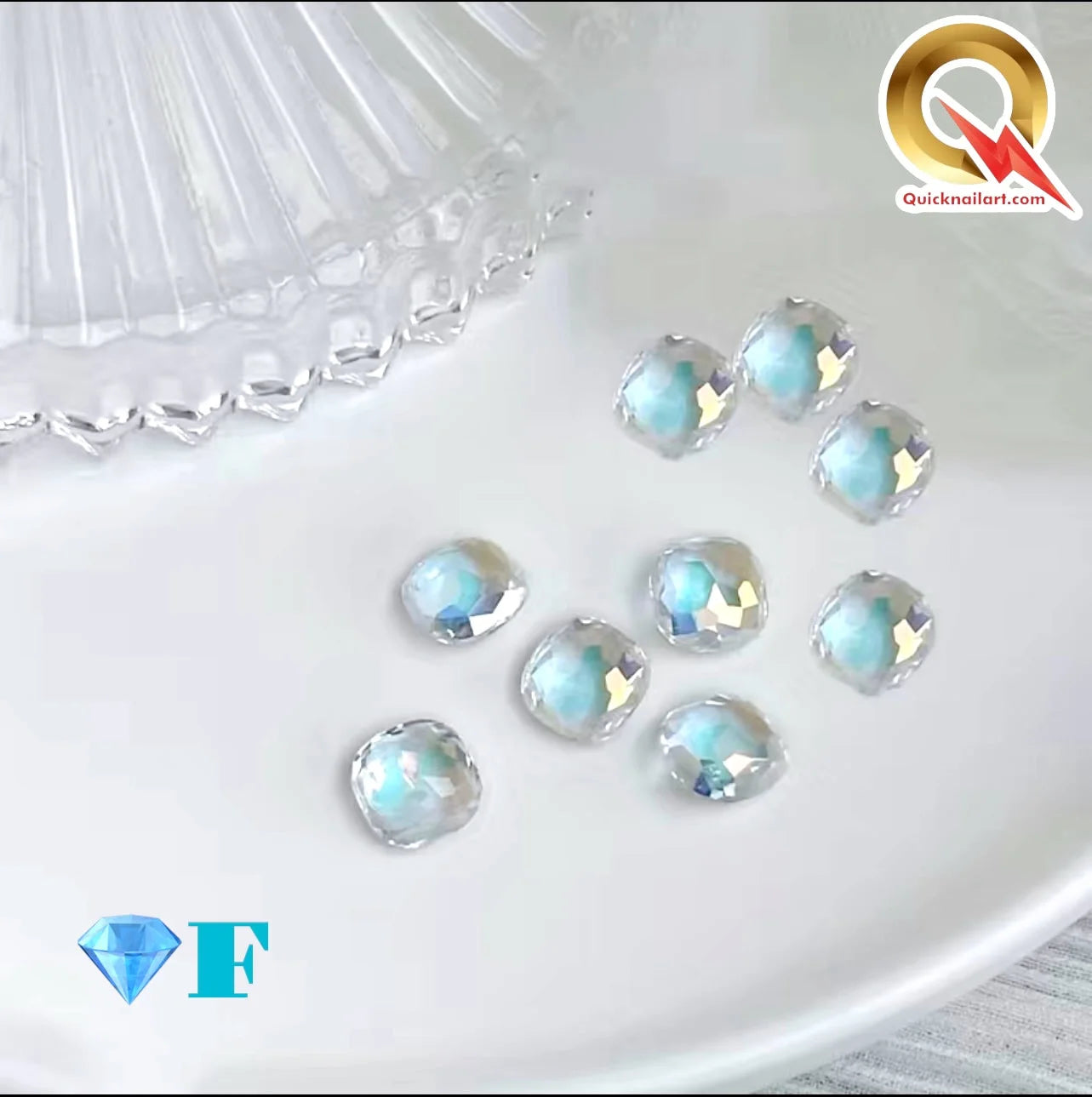 3D Aqua Crystals Gemstones