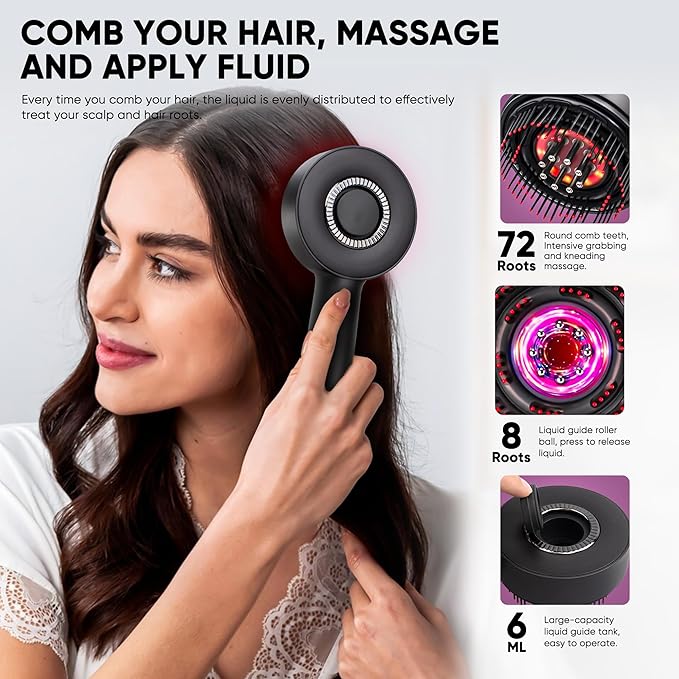 3 in 1 Scalp Massager Hair Growth Hair Oil Applicator, Electric Scalp Brush for Home,IPX7 Waterproof Electric Head Massager