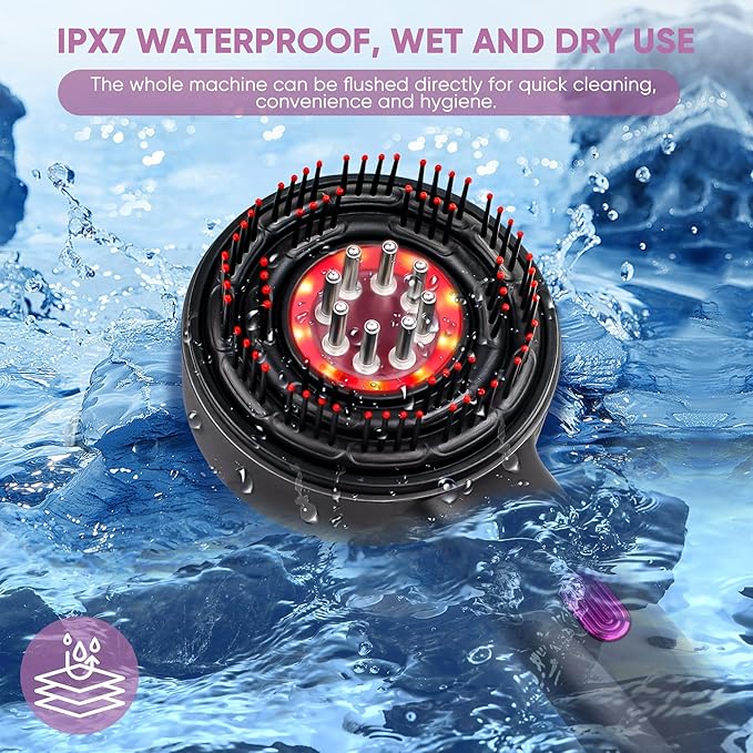 3 in 1 Scalp Massager Hair Growth Hair Oil Applicator, Electric Scalp Brush for Home,IPX7 Waterproof Electric Head Massager