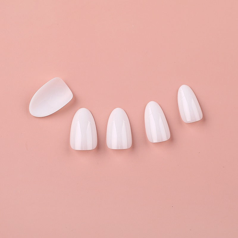 PRO QX TIPS- SHORT ALMOND-MILKY WHITE - 750 PCS- HALF MATTE- 15 SIZES - PRO GUIDE LINES- BUY 3 FREE 1