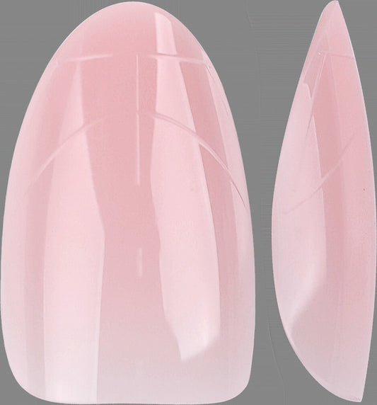PRO QX TIPS-SHORT ALMOND - SAKURA PETALS -750 PCS- HALF MATTE- 15 SIZES - PRO GUIDE LINES- BUY 3 FREE 1