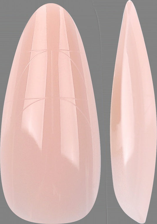PRO QX TIPS - MEDIUM ALMOND - BALLET BLUSH-750 PCS- HALF MATTE- 15 SIZES - PRO GUIDE LINES- BUY 3 FREE 1