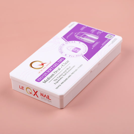 PRO QX TIPS- MEDIUM OVAL-CLEAR-750 PCS- HALF MATTE- 15 SIZES - PRO GUIDE LINES- BUY 3 FREE 1 Copy