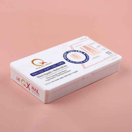 PRO QX TIPS- SHORT SQUARE - BALLET BLUSH - 750 PCS - HALF MATTE - 15 SIZES - PRO GUIDE LINES- BUY 3 FREE 1 Copy Copy