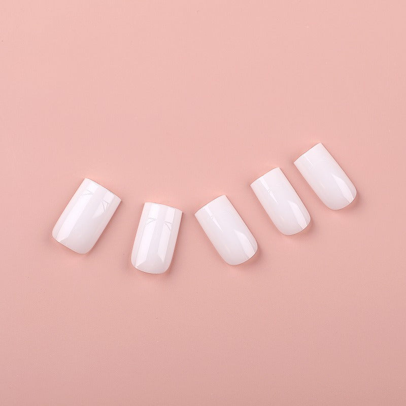 PRO QX TIPS- SHORT SQUARE-MILKY WHITE - 750 PCS- HALF MATTE- 15 SIZES - PRO GUIDE LINES- BUY 3 FREE 1
