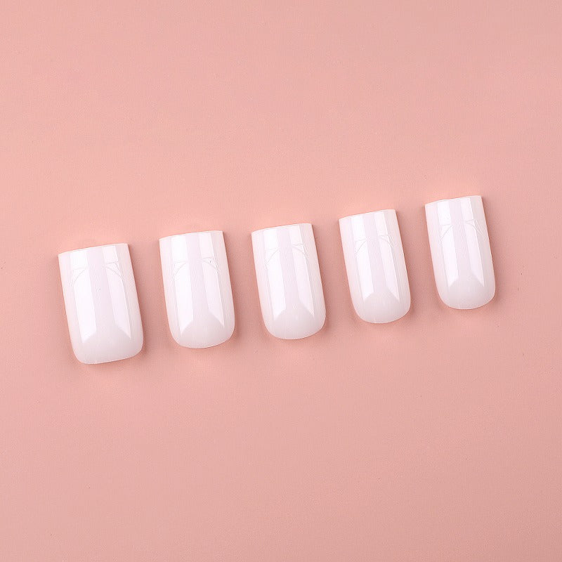 PRO QX TIPS- SHORT SQUARE-MILKY WHITE - 750 PCS- HALF MATTE- 15 SIZES - PRO GUIDE LINES- BUY 3 FREE 1