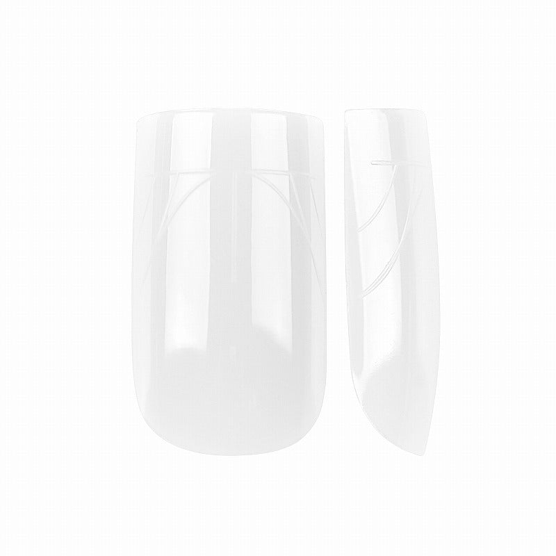 PRO QX TIPS- SHORT SQUARE-MILKY WHITE - 750 PCS- HALF MATTE- 15 SIZES - PRO GUIDE LINES- BUY 3 FREE 1