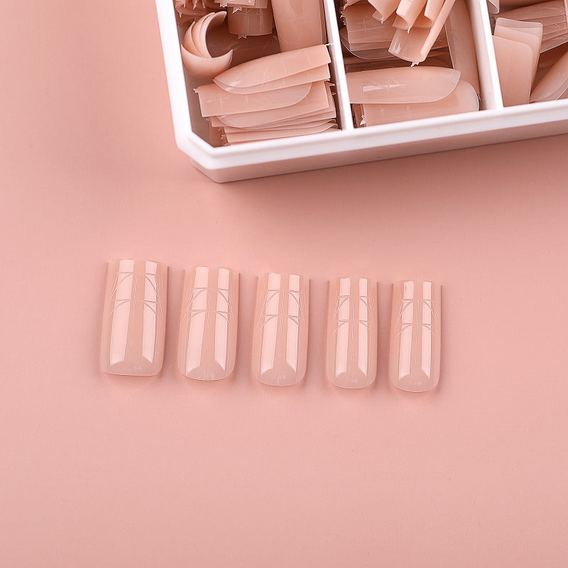 PRO QX TIPS- MEDIUM SQUARE-BALLET BLUSH-750 PCS- HALF MATTE- 15 SIZES - PRO GUIDE LINES- BUY 3 FREE 1 Copy