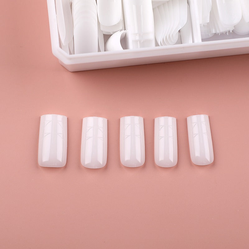 PRO QX TIPS- MEDIUM SQUARE- MILKY WHITE -750 PCS- HALF MATTE- 15 SIZES - PRO GUIDE LINES- BUY 3 FREE 1 Copy