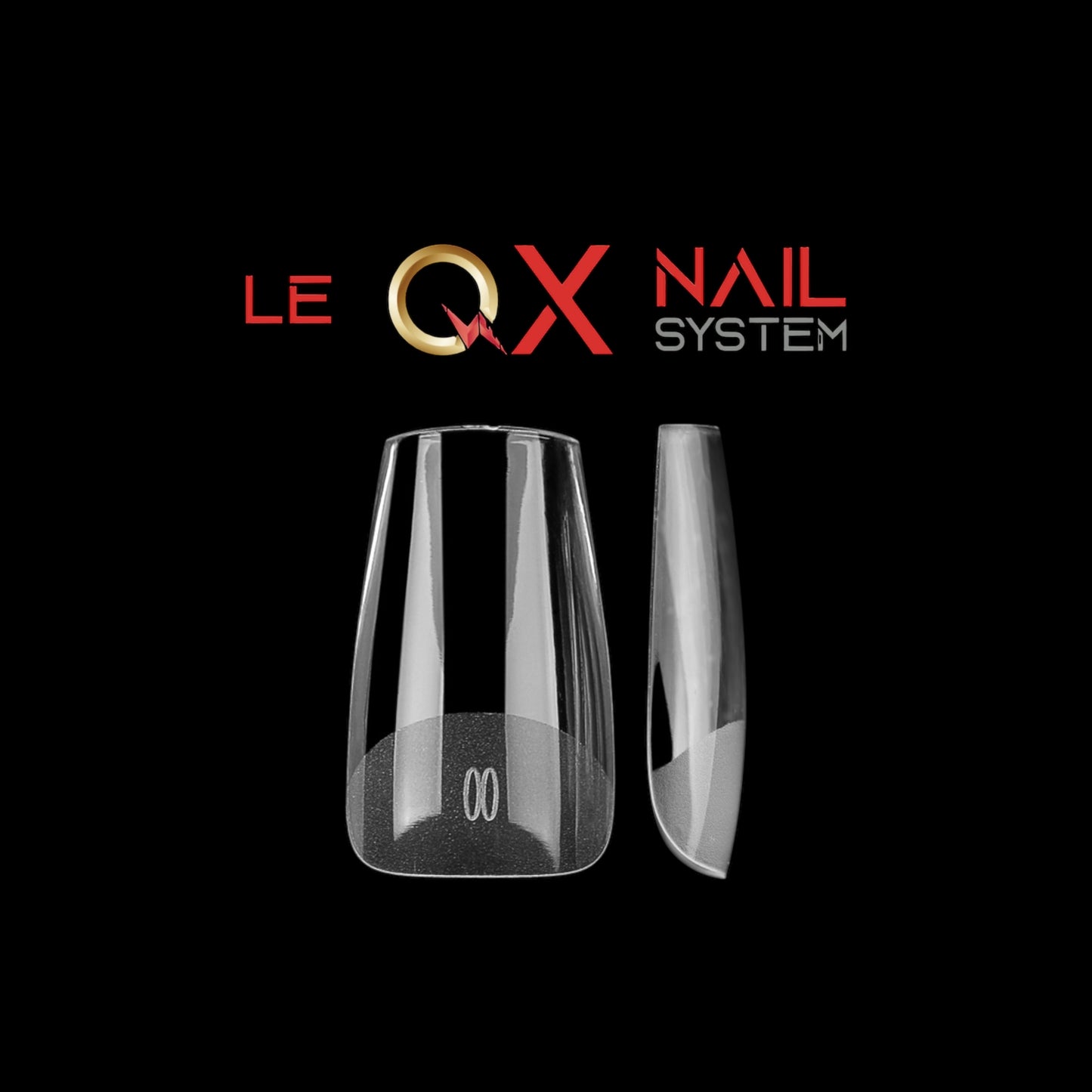 QX SOFT GEL TIPS - MEDIUM TAPERED SLEEK COFFIN  - CLEAR - Full Coverage/ Pre-file Clear. Buy 3 FREE 1