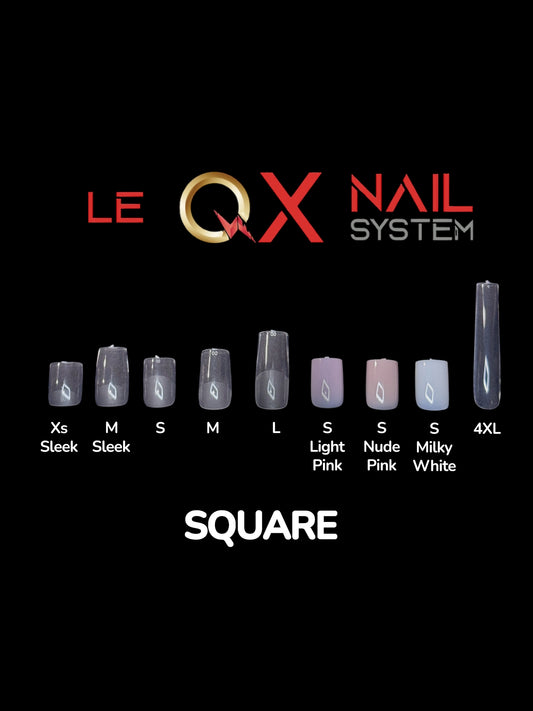 QX SOFT GEL TIPS – Nail Tips Combo 9 Boxes Square – Multi-Sizes & Colors