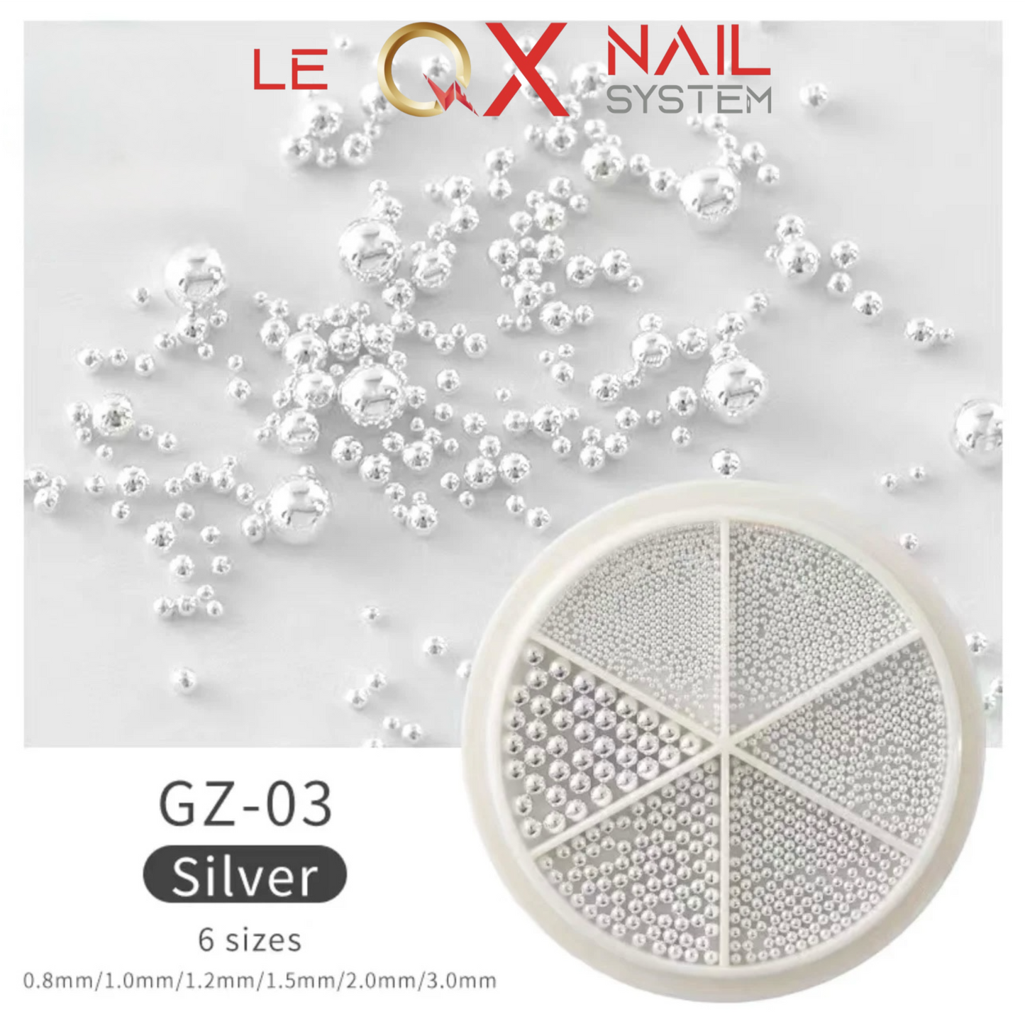 3D Stainless Steel Mini Ball Nail Beads