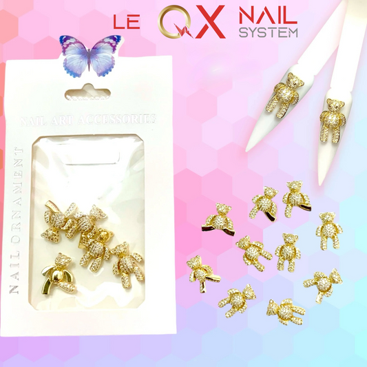 Shiny Rhinestones Golden Bear