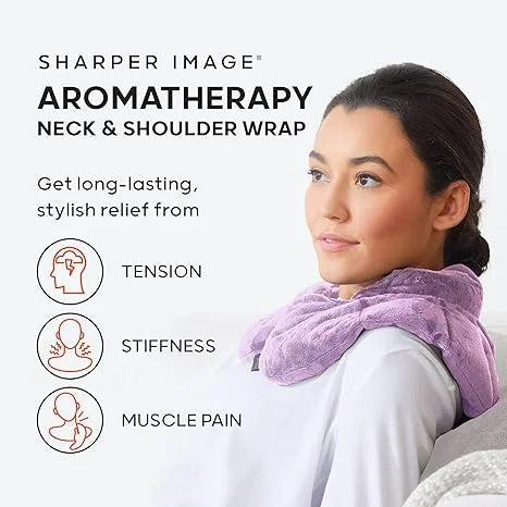 Heated Neck & Shoulder Wrap - Microwavable Warm & Cooling Plush Pad, Scented Aromatherapy