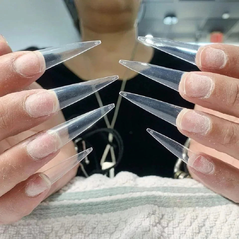 Refill Tips Stiletto #4,#5,#6- CLEAR BUY 10 FREE 4
