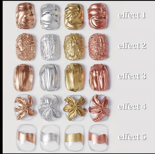 Chrome Ink Blossom In Bottle - Air Dry 10ml - Set 4 colors.