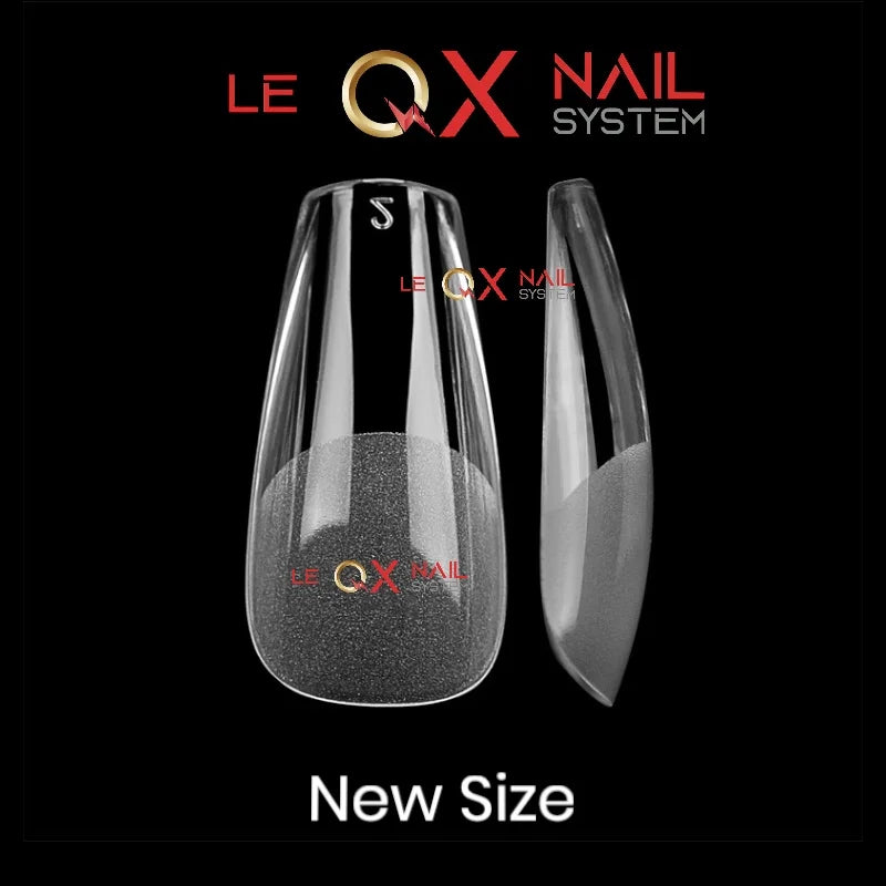 QX SOFT GEL TIPS - MEDIUM COFFIN - Full Coverage/ Pre-file Clear. Buy 3 FREE 1