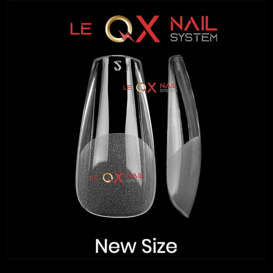 QX SOFT GEL TIPS - MEDIUM COFFIN - Full Coverage/ Pre-file Clear. Buy 3 FREE 1
